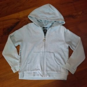 GAP stretch velour girls zip-up hoodie